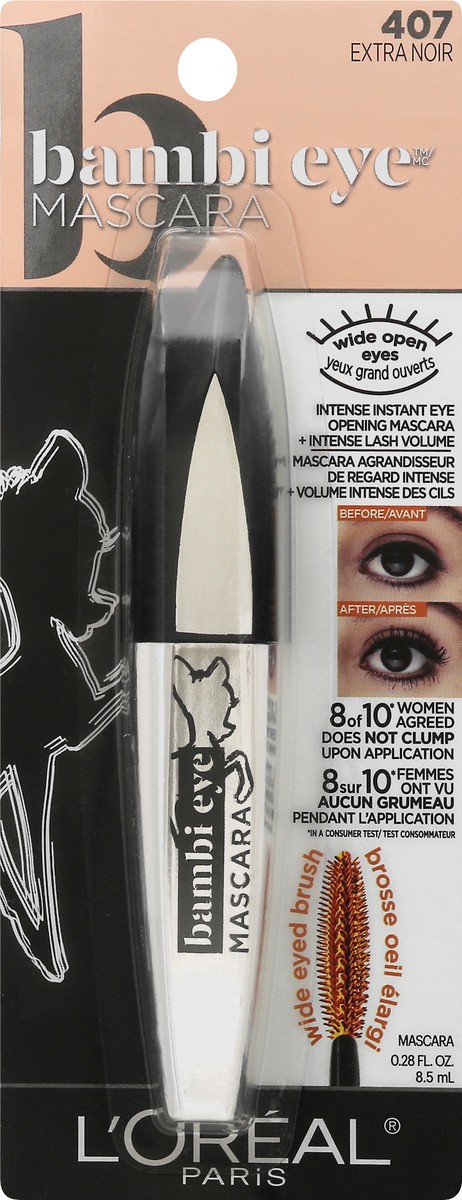 slide 1 of 9, L'Oréal Bambi Eye Extra Noir 407 Mascara 0.28 oz, 1 ct