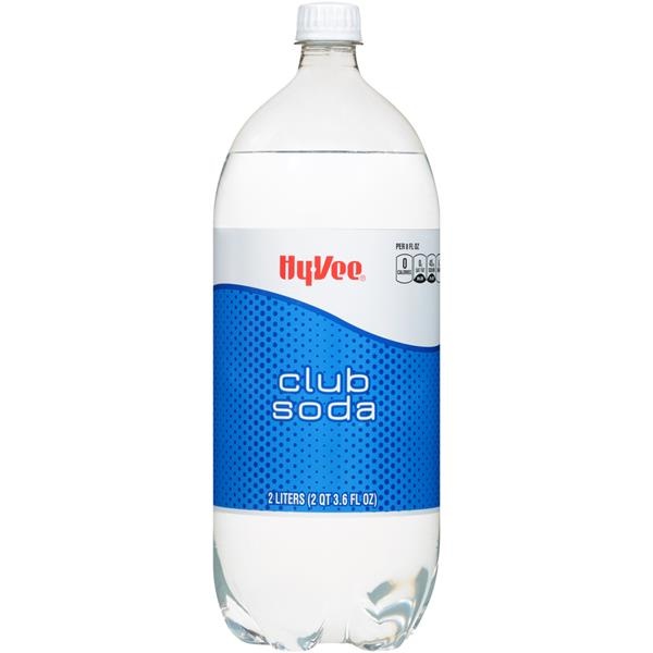 slide 1 of 1, Hy-Vee Club Soda, 2 liter