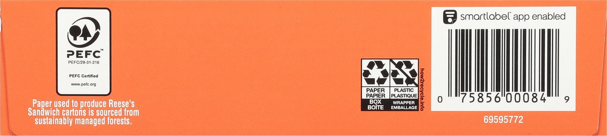 slide 2 of 12, Reese's Peanut Butter Frozen Dairy Dessert Sandwich, 4 fl oz, 4 Count, 4 ct; 16 oz