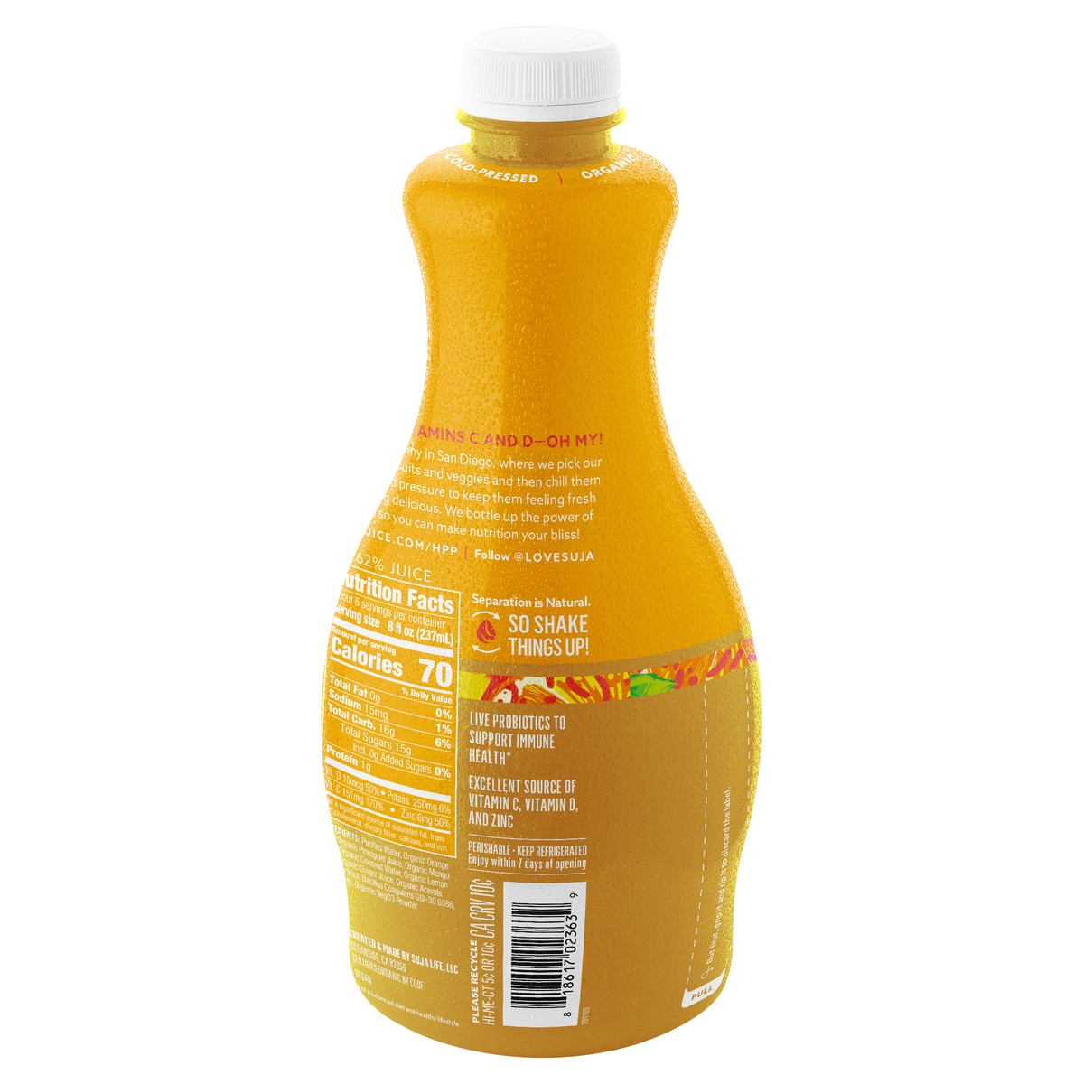 slide 10 of 11, Suja Juice Co Suja Organic Cold-Pressed Citrus Immunity, 46 oz., 46 oz