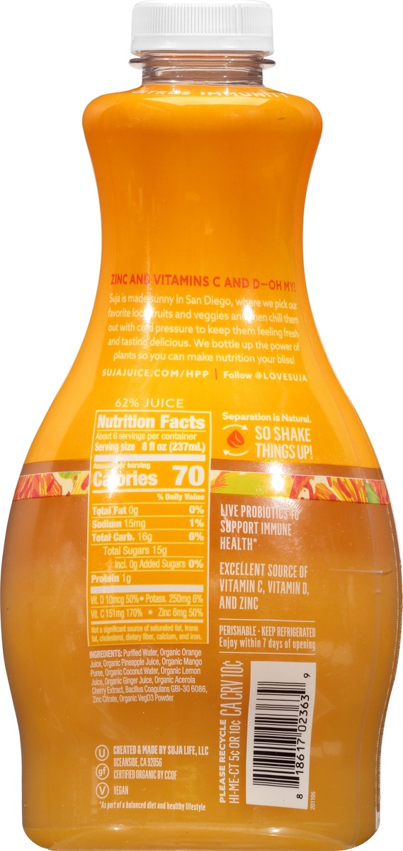 Suja Organic ColdPressed Citrus Immunity 46 fl oz Shipt