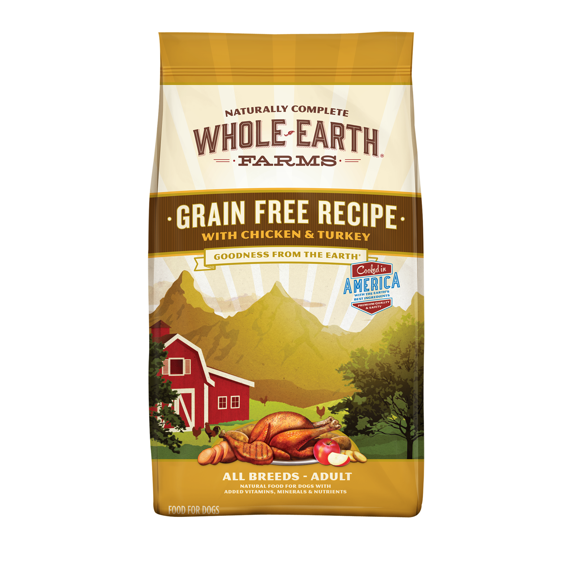 slide 1 of 3, Whole Earth Farms Grain Free Dry Dog Food Chicken & Turkey Recipe - 12 lb Bag, 12 lb