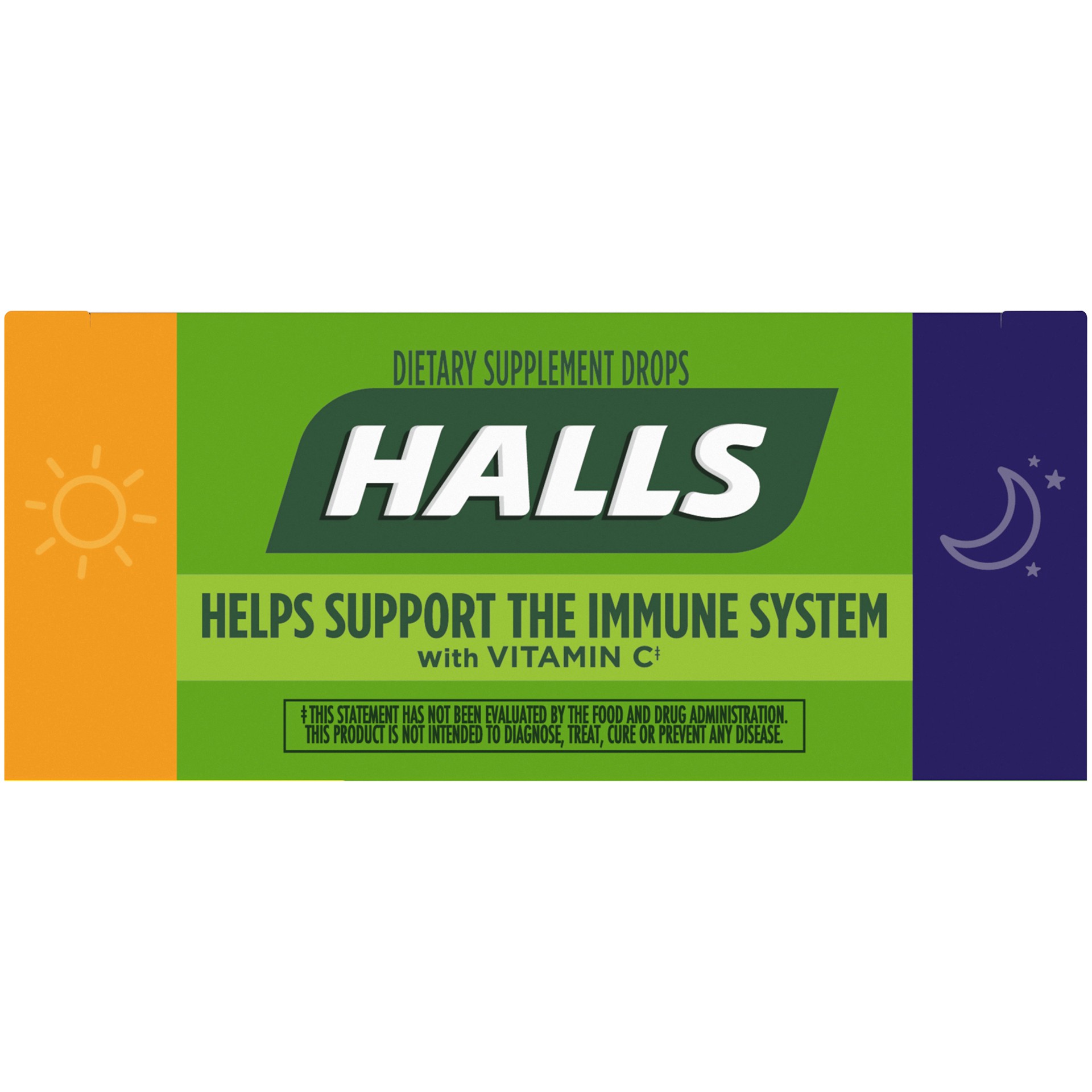 slide 2 of 7, HALLS Energy & Sleep Dietary Supplements, Tropical & Mixed Berry Flavors, 1 Pack (14 Daytime Drops, 7 Nighttime Drops), 0.13 lb
