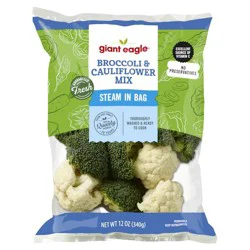 Giant Eagle Broccoli & Cauliflower Mix, Steam In Bag