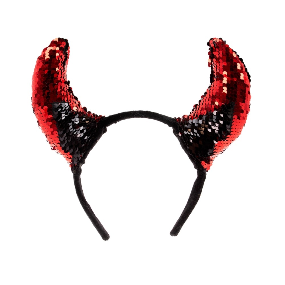 slide 1 of 1, Dandee Sequin Devil Headband - Red/Black, 1 ct