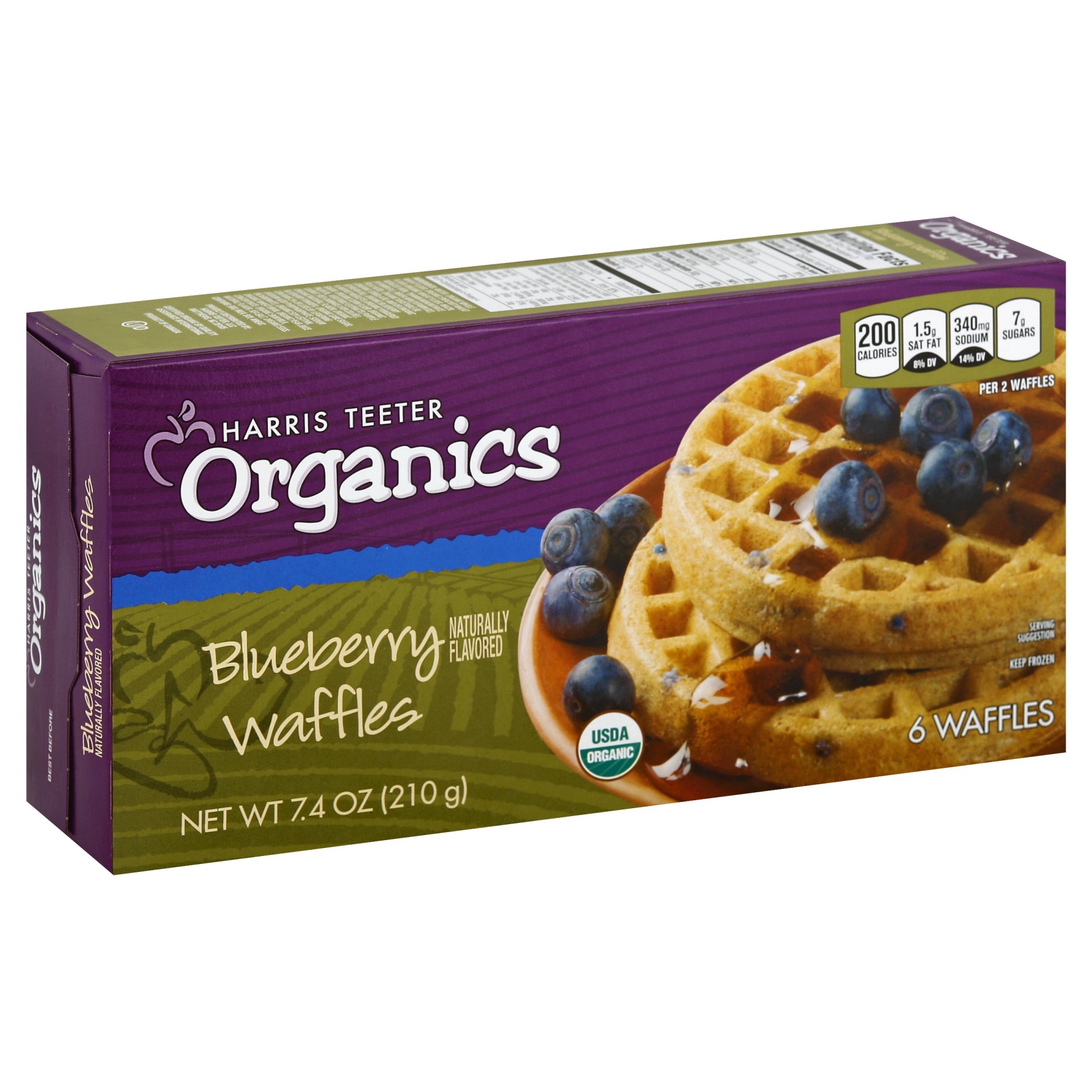 slide 1 of 1, HT Organics Blueberry Waffles, 6 ct