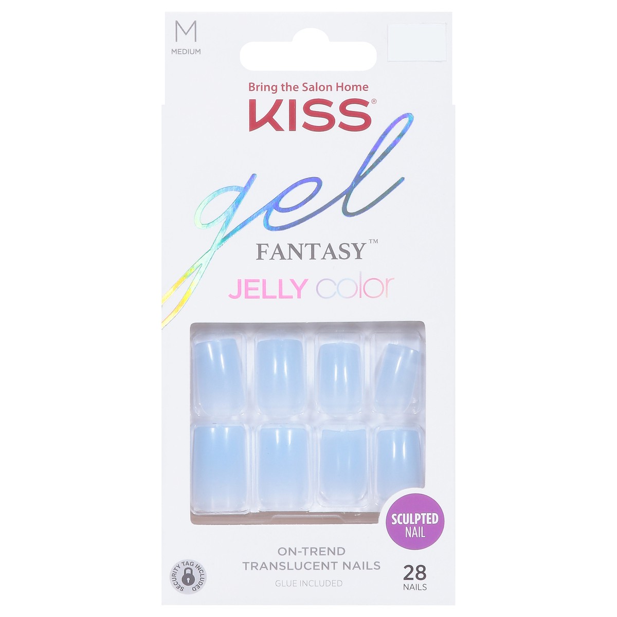 slide 8 of 13, Kiss Gel Fantasy Jelly Color Sculpted Nails Medium 28 ea, 1 ct