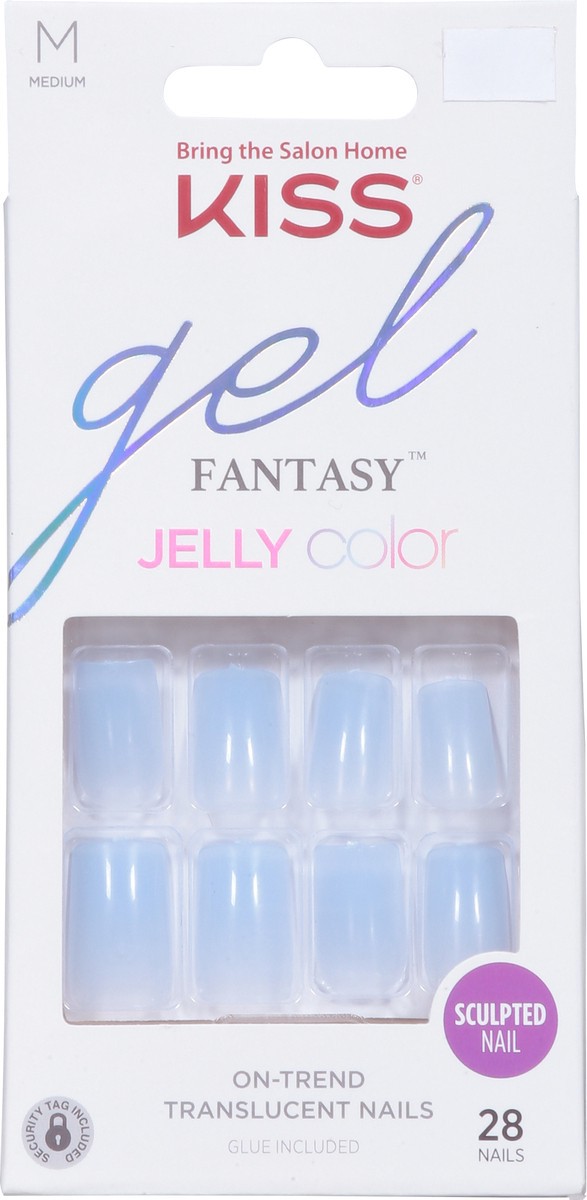 slide 11 of 13, Kiss Gel Fantasy Jelly Color Sculpted Nails Medium 28 ea, 1 ct