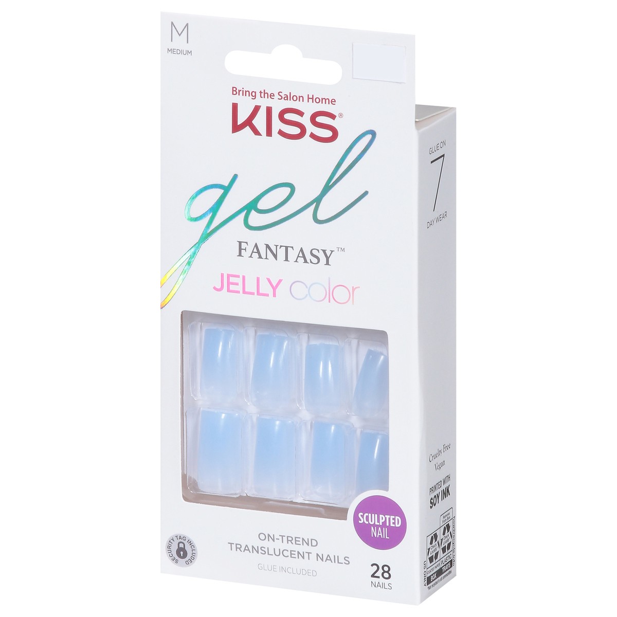 slide 2 of 13, Kiss Gel Fantasy Jelly Color Sculpted Nails Medium 28 ea, 1 ct