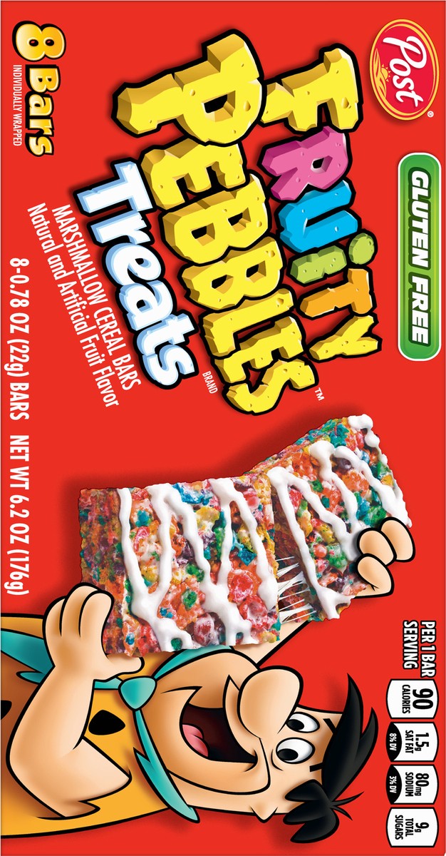 slide 5 of 9, Post Fruity PEBBLES Treats, 8 CT Box, 6.2 oz