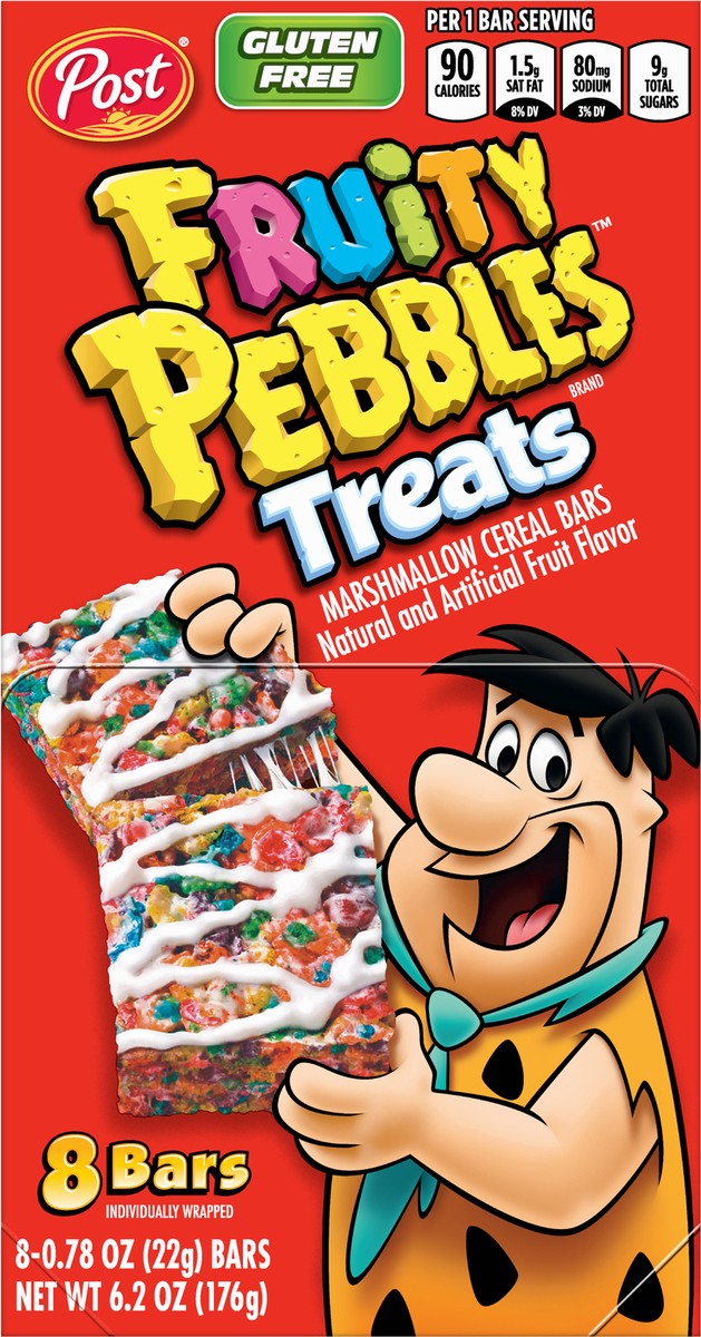 slide 6 of 9, Post Fruity PEBBLES Treats, 8 CT Box, 6.2 oz