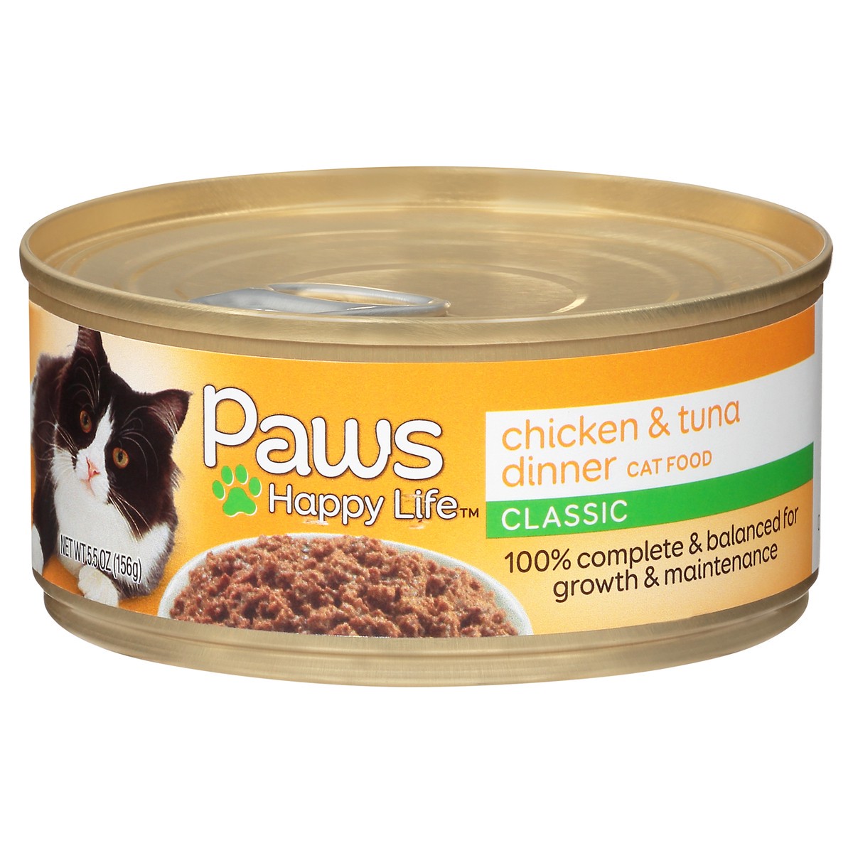 slide 1 of 9, Paws Happy Life Classic Chicken & Tuna Dinner Cat Food 5.5 oz, 5.5 oz