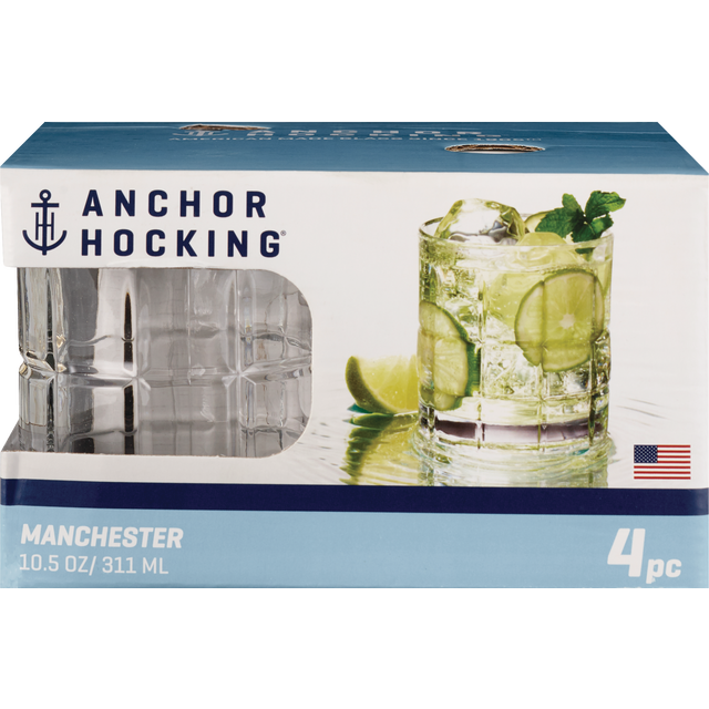 slide 1 of 1, Anchor Manchester Glass Small, 4 ct