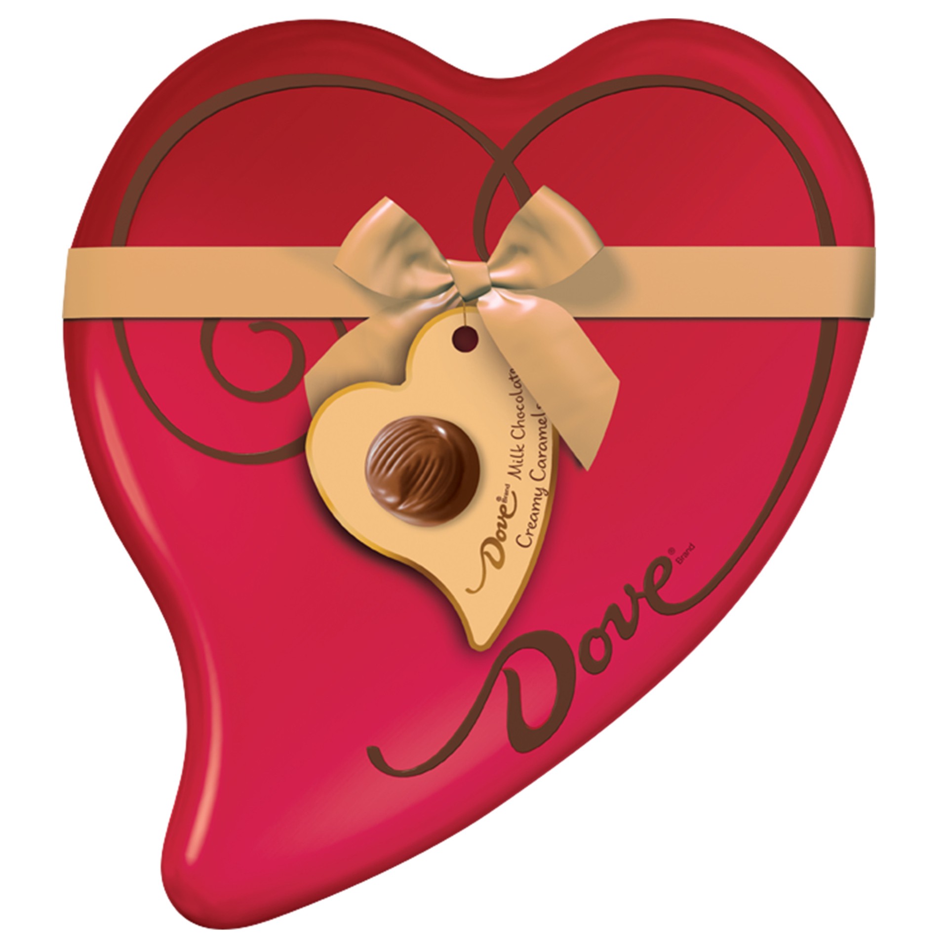 slide 1 of 6, Dove Valentine's Caramel Chocolate Candy Heart Gift Box 8.13-Ounce Tin, 8.13 oz