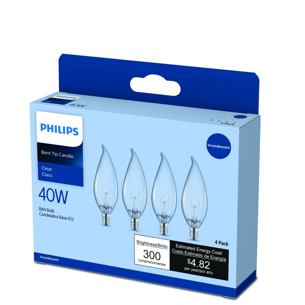 slide 3 of 4, Philips 40W Incandescent Lightbulbs, 4 ct