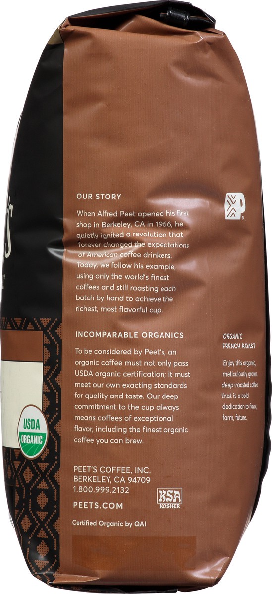 slide 9 of 10, Peet's Peetnik Pack Whole Bean Dark Roast Organic French Roast Coffee 18 oz, 18 oz