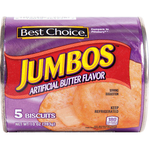 slide 1 of 1, Best Choice Jumbo Butter Flavored Biscuits, 5 ct; 10 oz