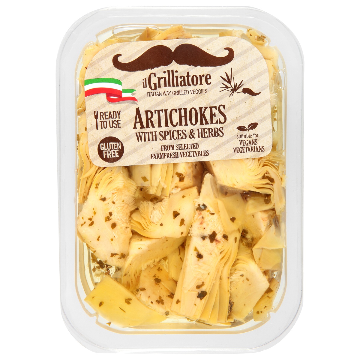 slide 1 of 10, il Grilliatore Quarters Of Artichokes With Spices, 8 fl oz