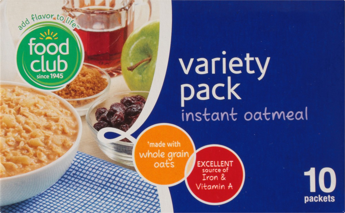 slide 6 of 10, Food Club Instant Oatmeal Variety Pack, 10 ct