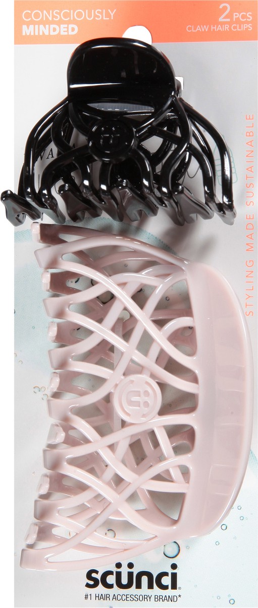 slide 6 of 9, scünci Consciously Minded Claw Hair Clips 2 ea, 2 ct