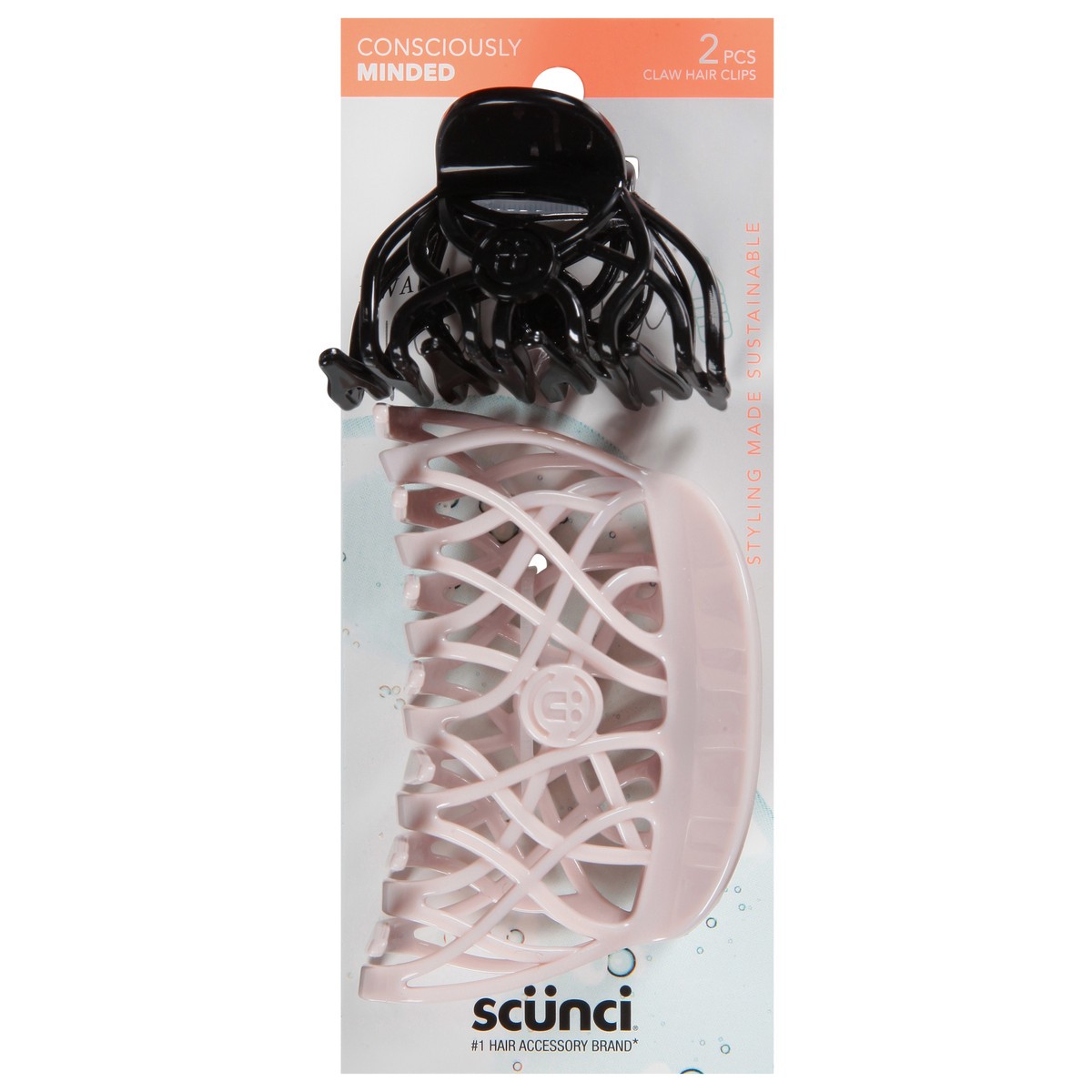 slide 1 of 9, scünci Consciously Minded Claw Hair Clips 2 ea, 2 ct