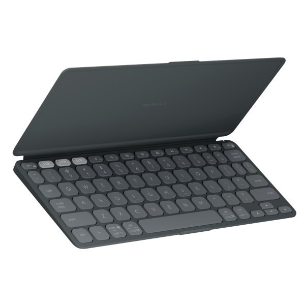 slide 1 of 9, Logitech Keys-To-Go 2 Portable Bluetooth Keyboard For Tablet With Built-In Cover, Slim And Compact Wireless Keyboard For Windows, Android, Linux, Ipad, Iphone, Mac, Apple Tv (Graphite) - Wireless Connectivity, 1 ct