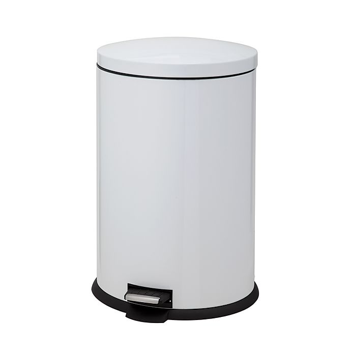 slide 1 of 4, SALT Oval Pedal Trash Bin - White, 40 liter