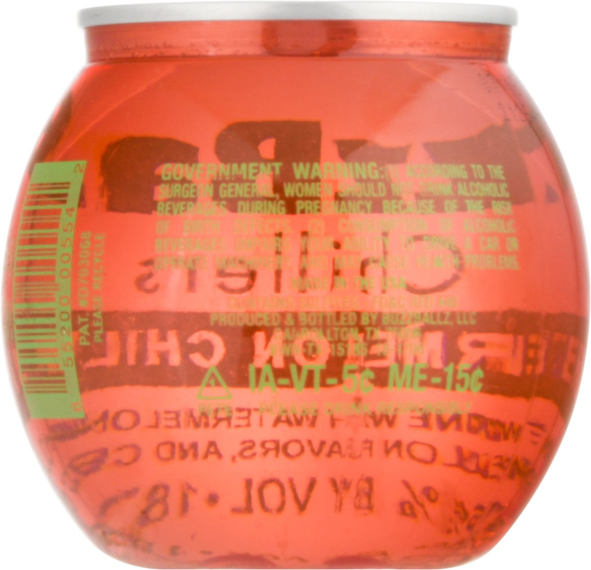 slide 8 of 9, BuzzBallz Watermelon Chillers 187 ml, 187 ml