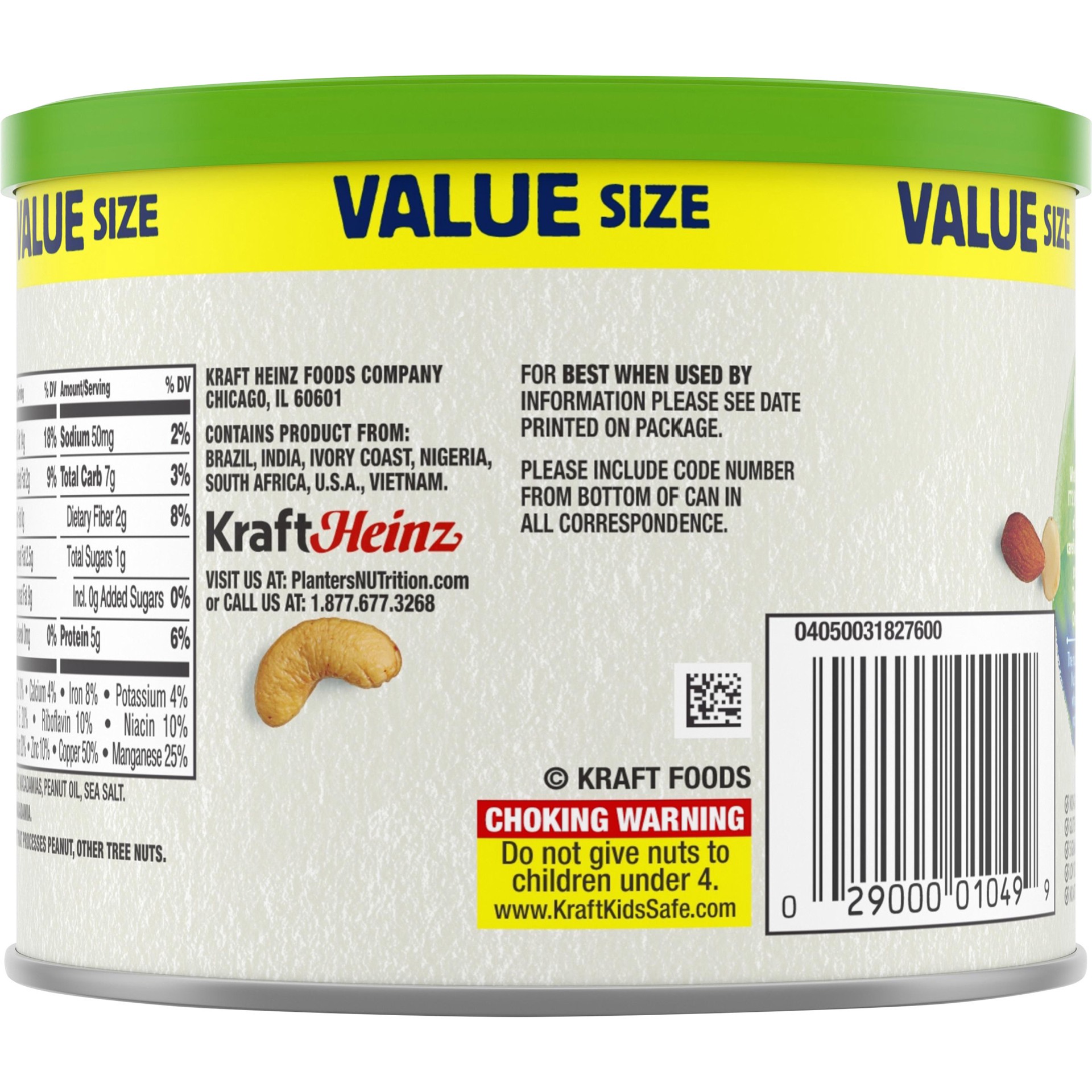 slide 4 of 5, Planters NUT-rition Wholesome Value Size Nut Mix with Cashews, Almonds, Macadamias & Sea Salt, 11.5 oz Canister, 11.5 oz