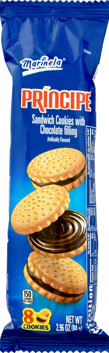 slide 12 of 12, Marinela Principe Chocolate Sandwich Cookies, 8 count, Cookies, 2.96 oz Bag, 8 ct