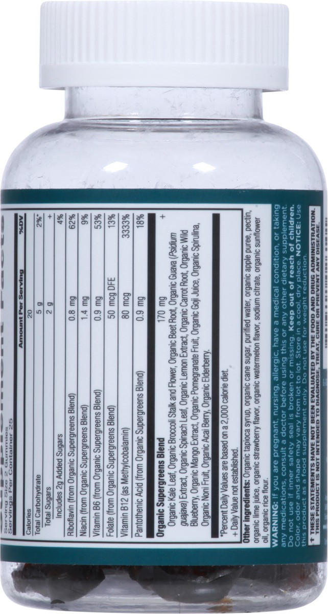 slide 7 of 9, Ancient Nutrition Organic Supergreens Gummies, 50 ct