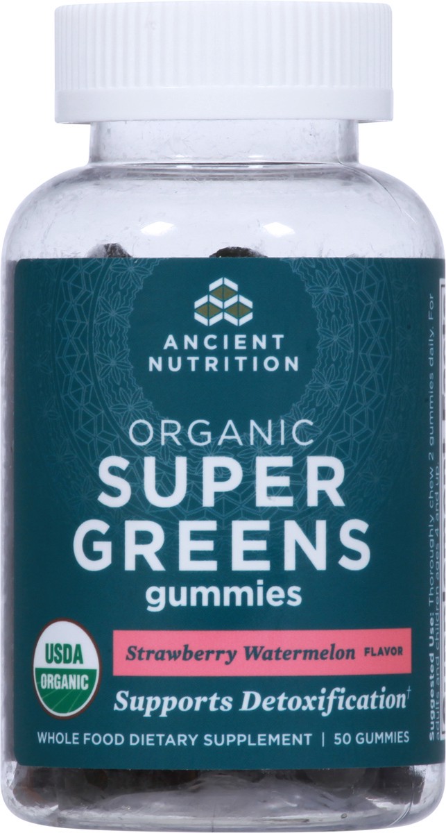 slide 3 of 9, Ancient Nutrition Organic Supergreens Gummies, 50 ct