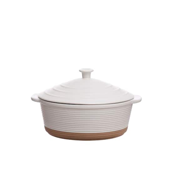 slide 1 of 3, 9" White Cocotte By Ashland, 9 in x 8 in x 5 in