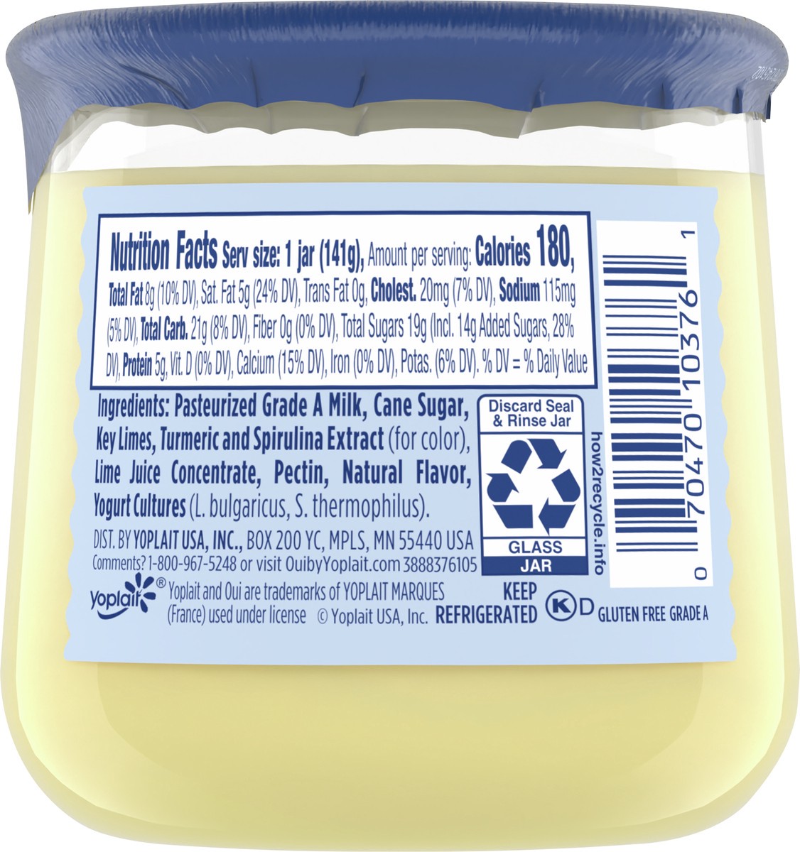 slide 9 of 9, Oui by Yoplait French Style Key Lime Whole Milk Yogurt, 5 OZ Jar, 5 oz