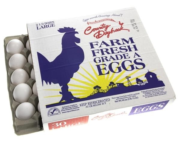 slide 1 of 1, Country Daybreak Large Grade A Eggs, 30 ct