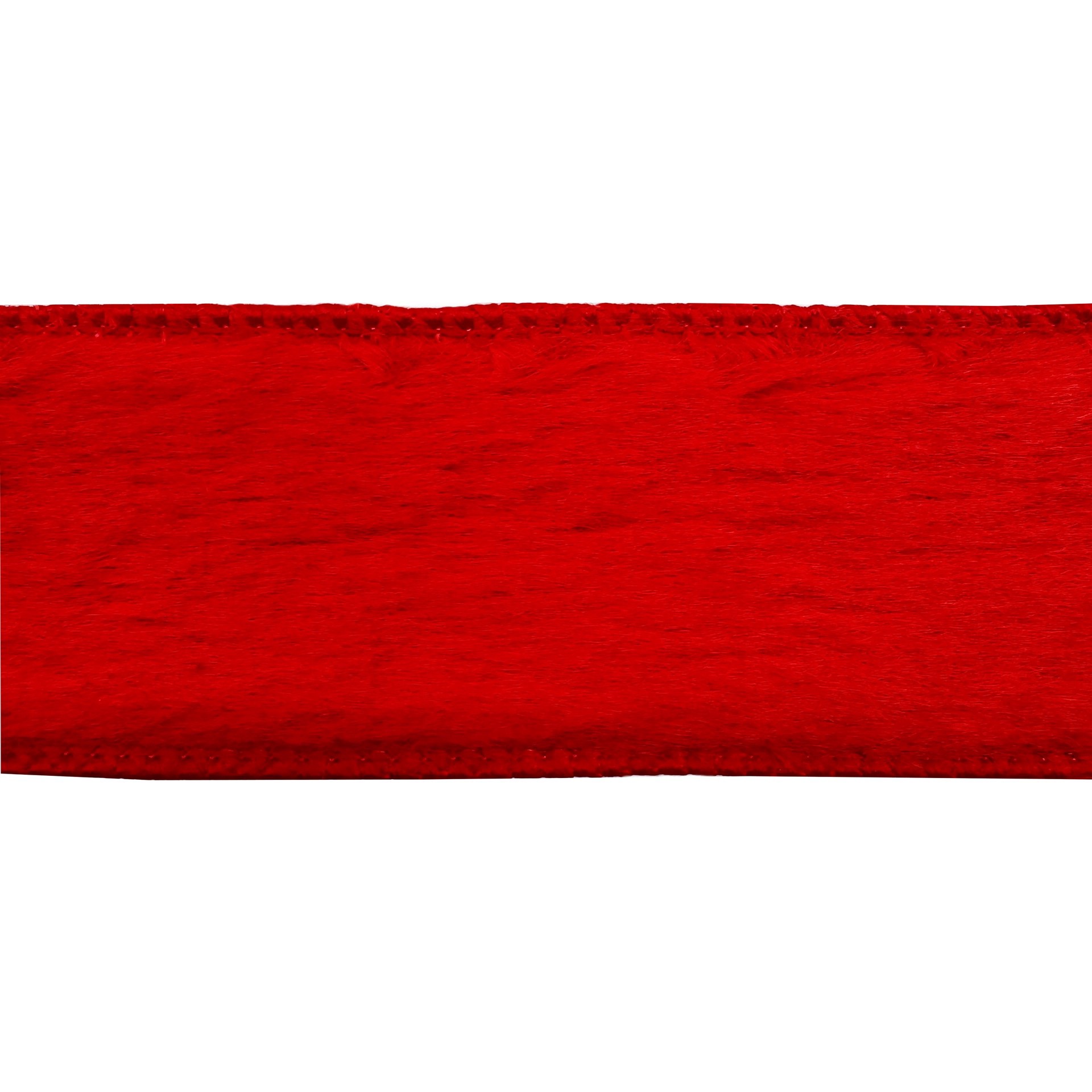 slide 2 of 3, 1.5" X 15ft. Red Wired Faux Fur Ribbon By Celebrate It, 1.5 in x 15 ft
