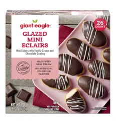 Giant Eagle Glazed Mini Eclairs, Vanilla Cream and Chocolate Coating