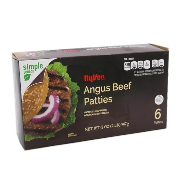 slide 1 of 1, Hy-Vee Angus Beef Patties 6Ct, 32 oz