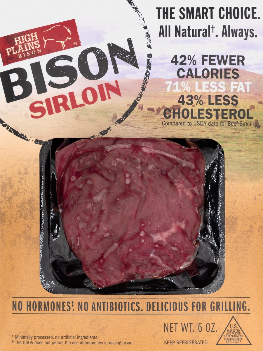 slide 1 of 6, High Plains Bison Sirloin Bison 6 oz, 6 oz