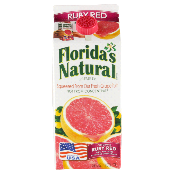 slide 1 of 1, Florida's Natural Premium Original Ruby Red Grapefruit Juice - 59 oz, 52 fl. oz.