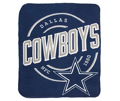 slide 1 of 1, Dallas Cowboys Navy Fleece Throw, (50" x 60"), 1 ct