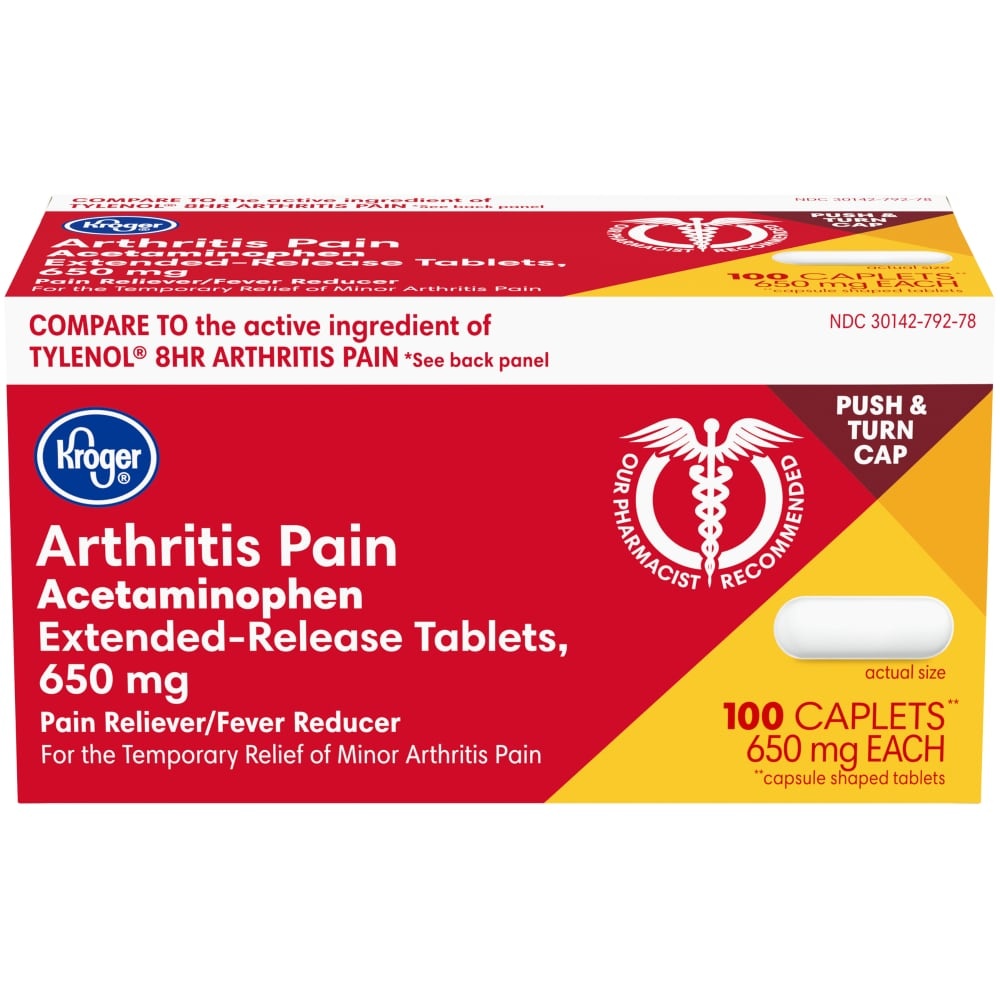 slide 1 of 1, Kroger Extra Strength Pain Relief Tablets, 100 ct