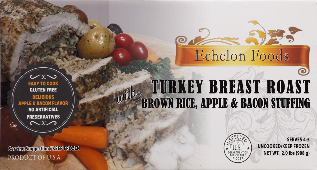 slide 4 of 4, Echelon Foods Turkey Breast Roast, With Brown Rice, Apple & Bacon Stuffing, 2 lb