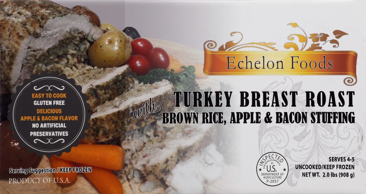 slide 3 of 4, Echelon Foods Turkey Breast Roast, With Brown Rice, Apple & Bacon Stuffing, 2 lb