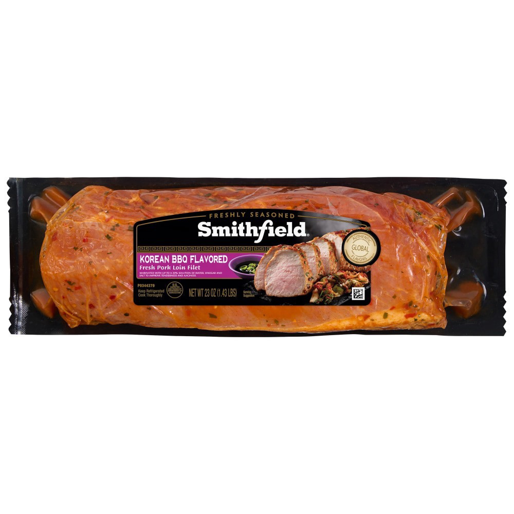 slide 1 of 1, Smithfield Korean BBQ Flavored Fresh Pork Loin Filet, 23 oz