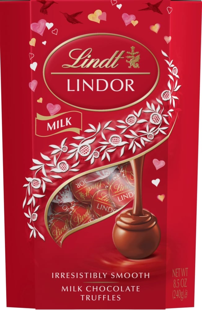 slide 1 of 1, Lindt Lindor Milk Chocolate Truffles, 8.5 oz