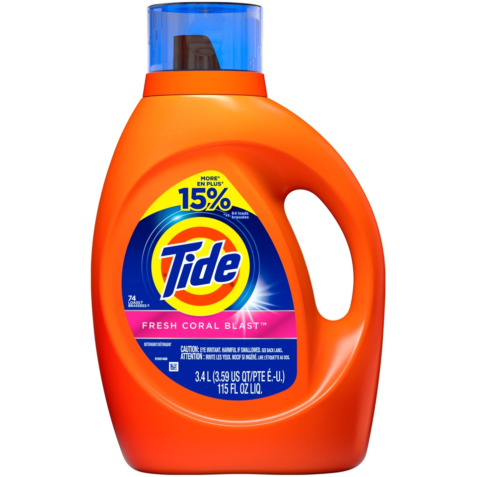 slide 1 of 1, Tide Liquid Laundry Detergent Fresh Coral Blast, 115 fl oz