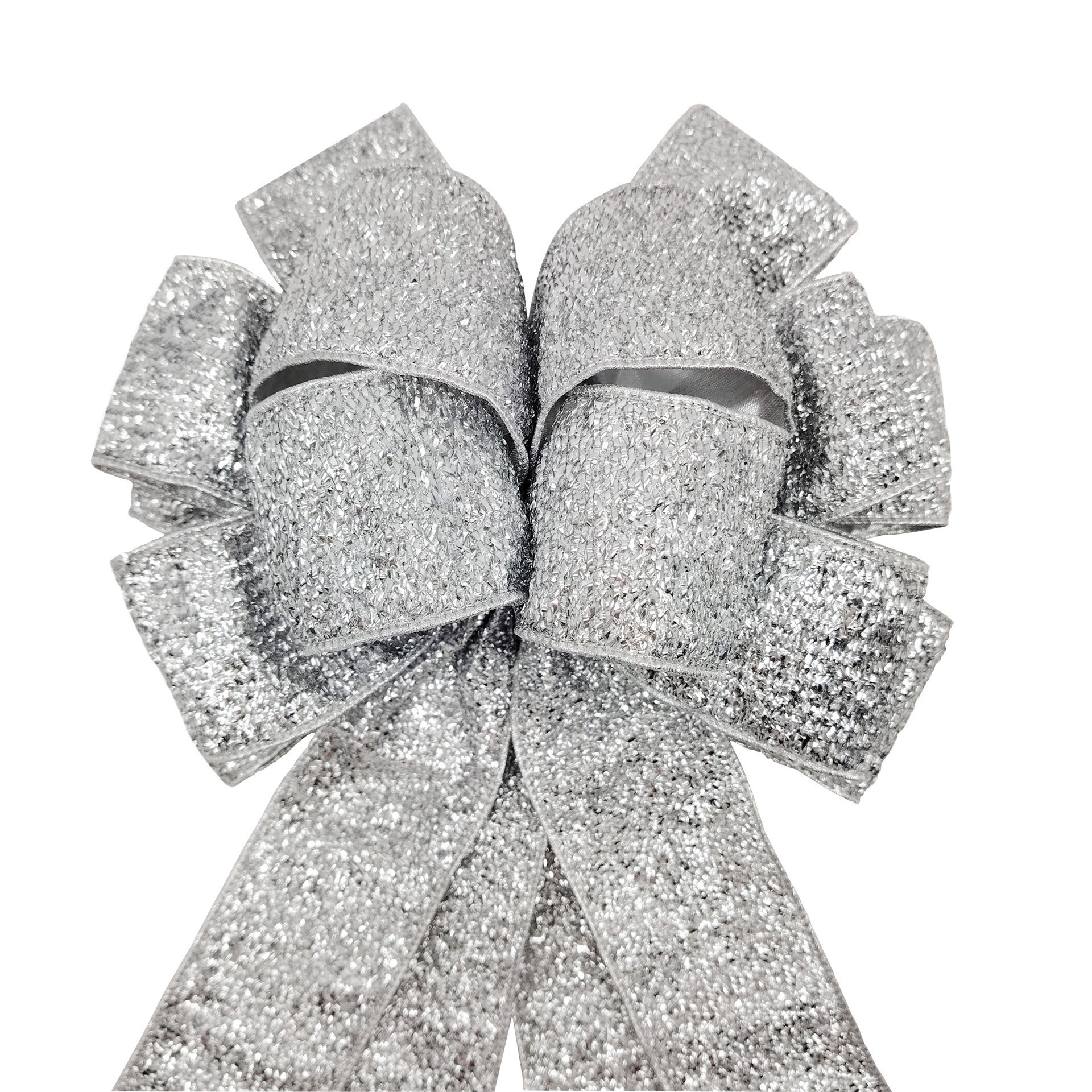 slide 2 of 4, 20.5" Silver Tinsel Tree Bow By Celebrate It, 11 in x 20.5 in