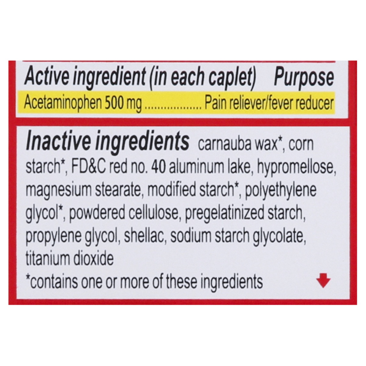 slide 4 of 9, Tylenol Extra Strength Caplets, 500 Mg, 50 ct