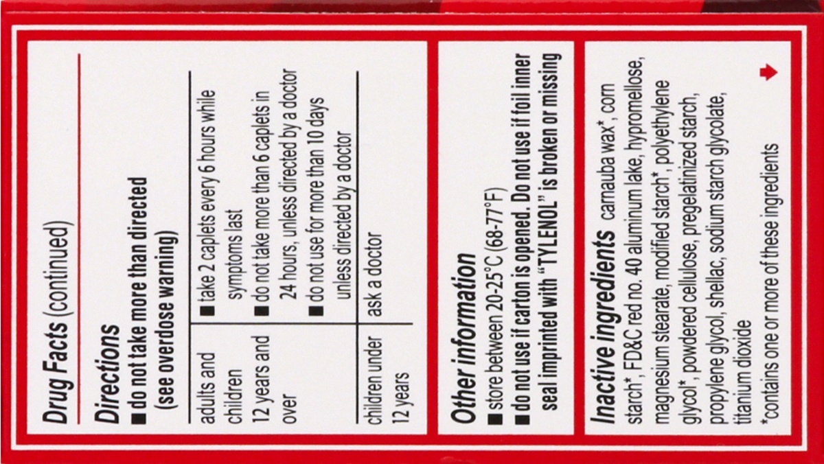 slide 7 of 9, Tylenol Extra Strength Caplets, 500 Mg, 50 ct